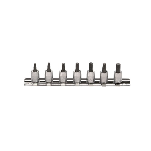 SOCKET SET ON RAIL 1/4DR TORX SET  7-PCS, T10-T40