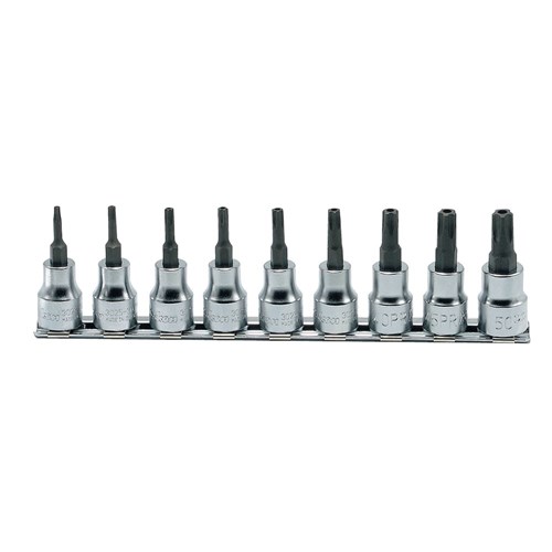 SOCKET SET ON RAIL 3/8 DR PENTA-LOBE SKTS,10PR-50PR (8PC)