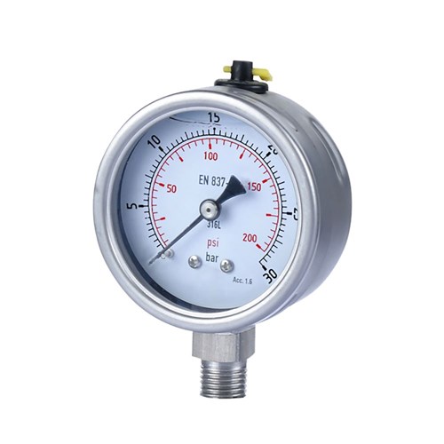 BIA-NXT Vertical Multi-Stage Liquid Filled Pressure Gauge 30Bar